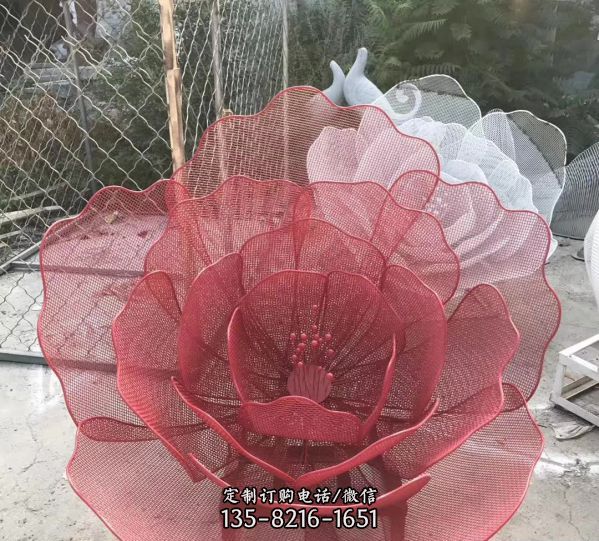 不锈钢仿真铁艺透明花朵雕塑
