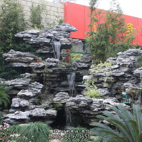 花园水景雕塑是一种结合花园奇石假山流水的雕塑作品，…